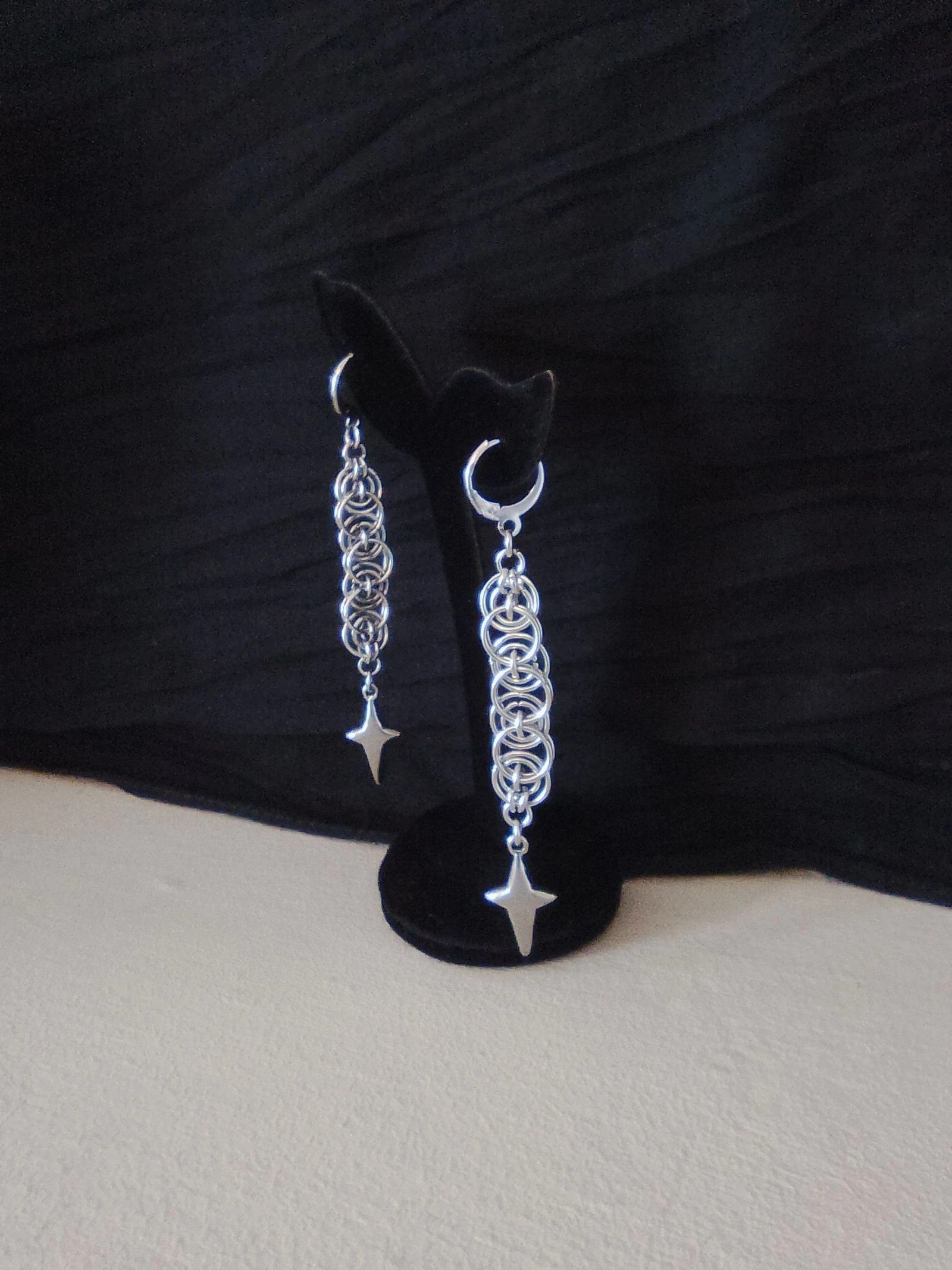 Boucles d'oreilles chainmail celtique  – photo 2